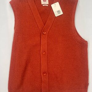 Levi's Vibrant Orange Knit Sweater Vest